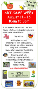 MAC School - Creative Kids - MAC Art Camp - Aug 12 - 16 - 10AM - 3PM - McMillan Arts Centre - McMillan Arts Centre Gallery, Gift Shop and Box Office - Vancouver Island Art Gallery