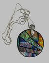 Robert Tutty - Pendant - Dichroic glass - Circle - 18" sterling silver chain
