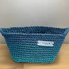 Dee Amendt - Fabric Basket - Blue & Green  8.5" x 5.5" x  5"