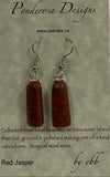 Elaine Bohm - Earrings - Red Jasper - surgical steel wires