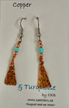 Elaine Bohm - Earrings - Copper with turquoise - Surgical Steel Wire
