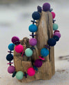 Lynn Orriss - Necklace - Felted Balls - 14" long