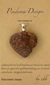 Elaine Bohm - Pendant - Heart - Brecciated Jasper - 18" chain