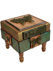 Load image into Gallery viewer, Bernice Pollock - Wood - Embellished box - hinged - 3.5" x 3.5" - - Wood Art - McMillan Arts Centre & MAC Box Office