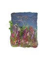 Darrell Giraldeau -Felted picture - pink flowers -mounted on white - 8" x 10"