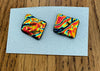 Robert Tutty - Earrings -  Dichroic glass - Square