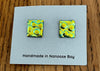 Robert Tutty - Earrings -  Dichroic glass - Square