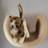 Kate Beauregard - Felted Cat -Brown & Cream