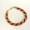 Diana Lockwood - Bracelet - Kimihimo - Red & Gold- hook clasp