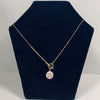 Julie Hawes - Pendant - Silky Freshwater Button Pearl on gold over silver chain