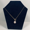 Julie Hawes - Pendant - Silky Freshwater Button Pearl on gold over silver chain