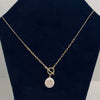Julie Hawes - Pendant - Silky Freshwater Button Pearl on gold over silver chain