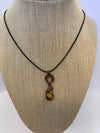 Quicksilver Creations - Pendant - Tigers Eye-copper wrap-18" black cord