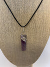 Quicksilver Creations - Pendant - Amethyst-silver plated wrap-18" black cord