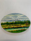Margery Blom -Mini Oil Painting - Mount Arrowsmith - Oval 3.5x5.5"