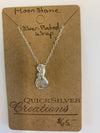 Quicksilver Creations- Pendant - Moonstone-Silver plate wrap, silver chain