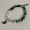 Alasha Lantinga - Bracelet (Stretchable) - Chrysocolla, Clear Moss Quartz, Moon Charm