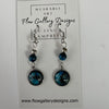 Linda Campbell - Earrings - Small disc with peacock blue bead on silver wire