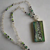 Linda Campbell -Pendant - Large Rectangle - Silver beaded chain
