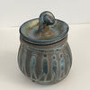 Crystal Burgess - Raku jar with lid - " Spring"