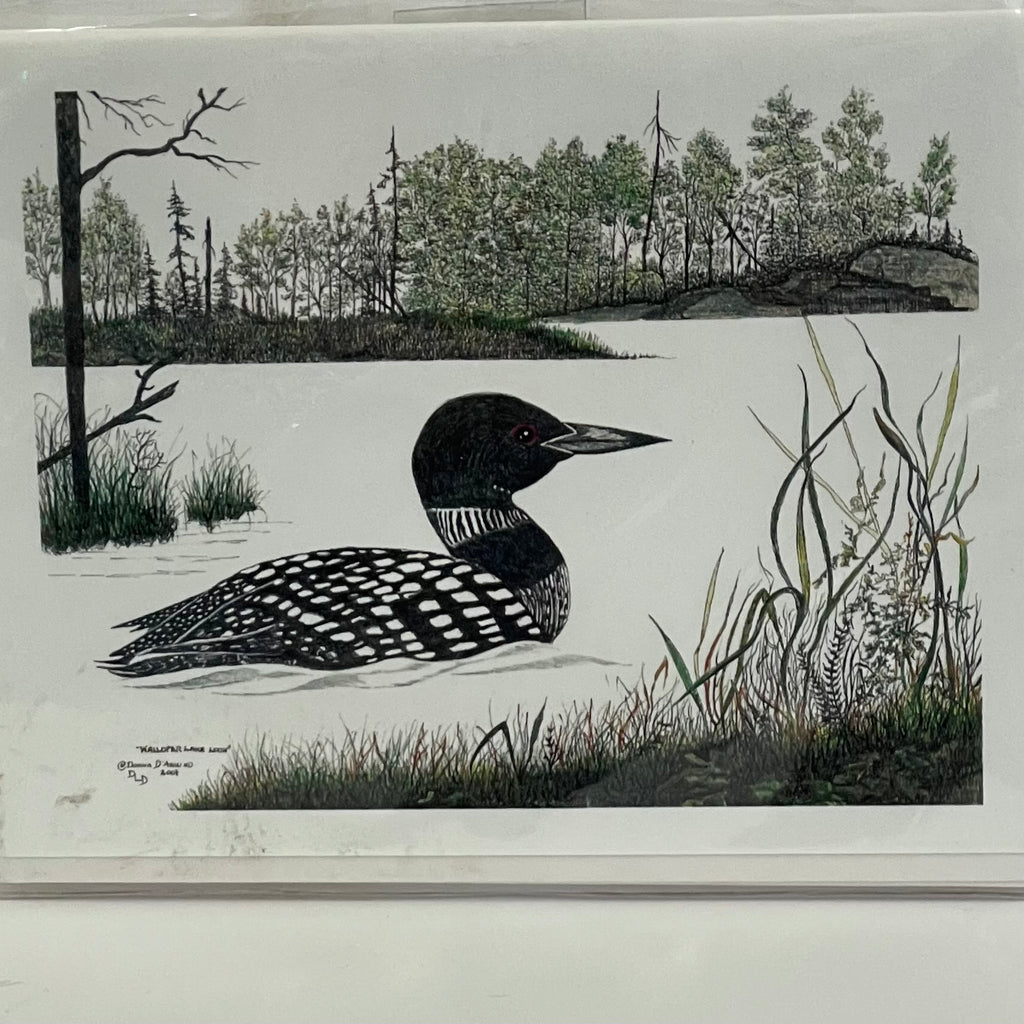 Donna D'Aquino Card Walloper Lake Loon set of 4 blank cards