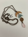 Alasha Lantinga - Necklace - Moon Goddess with Aquamarine moon & Rose Quartz