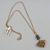 Alasha Lantinga - Necklace - Small floral wide triangle with Kyanite rectangle bezel