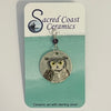 Sacred Coast Ceramics - Pendant - Owl, semi-precious stone, s.s. 18" chain