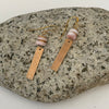 Alasha Lantinga - Earrings - Smooth rectangle with Pink Opal stacked
