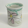 Crystal Burgess - Pottery -Vase with pink flowers, narrow green band