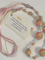 Load image into Gallery viewer, Lynn Orriss - Necklace - Polymer clay balls & pearls - Lynn Orriss - McMillan Arts Centre Gallery, Gift Shop and Box Office - Vancouver Island Art Gallery