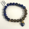 Alasha Lantinga - Bracelet (Stretchable) - Lapis, Smokey Quartz, Gold fill, Lapis charm