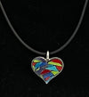 Debra Hagen - Mosaic Pendant - Smalti, silver plated bezel, 18" black cord