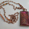 Linda Campbell -Pendant - Large Rectangle - copper beaded chain