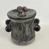 Crystal Burgess - Raku jar with lid - "Organic"