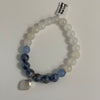 Alasha Lantinga - Bracelet (Stretchable) - White Moonstone, Blue Jasper, Blue Chalcedony