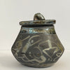 Crystal Burgess - Raku jar with lid - "Us"