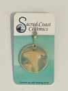 Sacred Coast Ceramics - Pendant - White Mushrooms, semi-precious stone, s.s. 18" chain