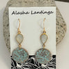 Alasha Lantinga - Earrings - Round floral with Ceylon Moonstone bezel