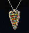 Debra Hagen - Mosaic Pendant - Italian smalti, silver plated bezel , 28" chain