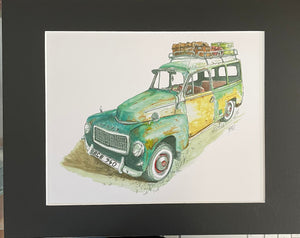 Bruce Suelzle - Print - Antique Station Wagon, ready to frame - Bruce Suelzle - McMillan Arts Centre Gallery, Gift Shop and Box Office - Vancouver Island Art Gallery