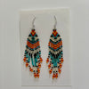 Bruce Thurston - Earrings - Beaded design -red, yellow, turquoise, white