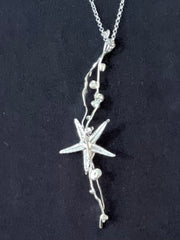 Load image into Gallery viewer, Karen Schmidt Humiski  - Pendant - Sterling Silver - Seastar & Seaweed, 30" chain - Karen Schmidt Humiski - Jewellery - McMillan Arts Centre & MAC Box Office