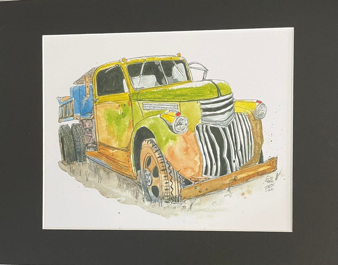 Bruce Suelzle - Print - Antique Dump Truck, ready to frame - Bruce Suelzle - McMillan Arts Centre Gallery, Gift Shop and Box Office - Vancouver Island Art Gallery