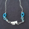Karen Schmidt Humiski - Necklace - Sterling Silver - Koi & Seaweed with recycled turq. glass