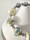 Mary Flores - Bracelet - porcelain beads, druzy, crystals