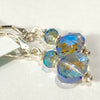Mary Flores - Earrings Sterling Silver wires & blue crystals