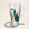 Lori Schiersmann - Glass - Latte Mug - teal, gold