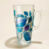 Lori Schiersmann - Glass - Latte Mug - teal, purple, silver