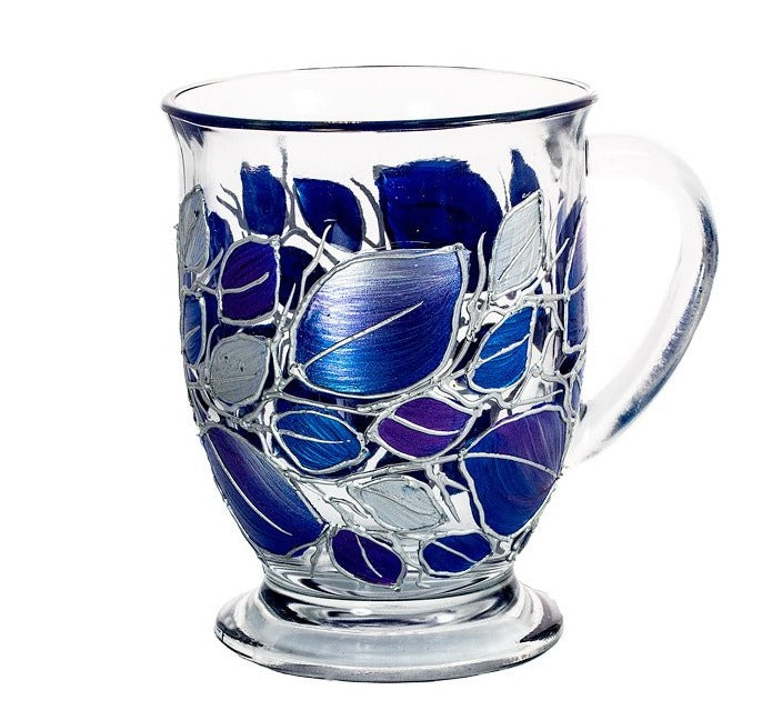 Lori Schiersmann -  Glass - Pedestal Mug - blue, purple, silver - Lori Schiersmann - McMillan Arts Centre Gallery, Gift Shop and Box Office - Vancouver Island Art Gallery